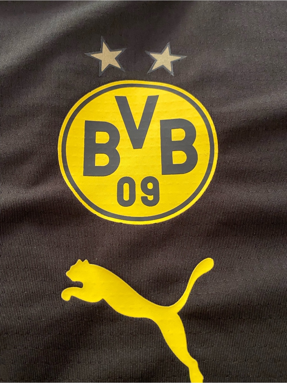 Puma Black Tee with Yellow Branded Neck Trim